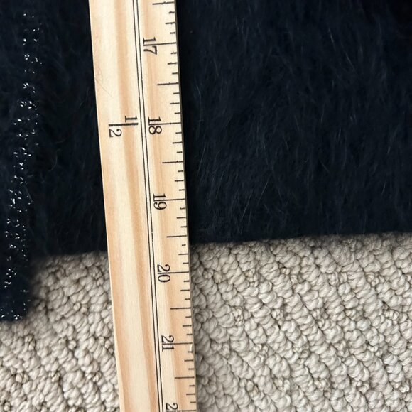 Lucidity Cardigan Sweater Black Bead Button Down Women's Angora Rabbit SZ L - Picture 7 of 7